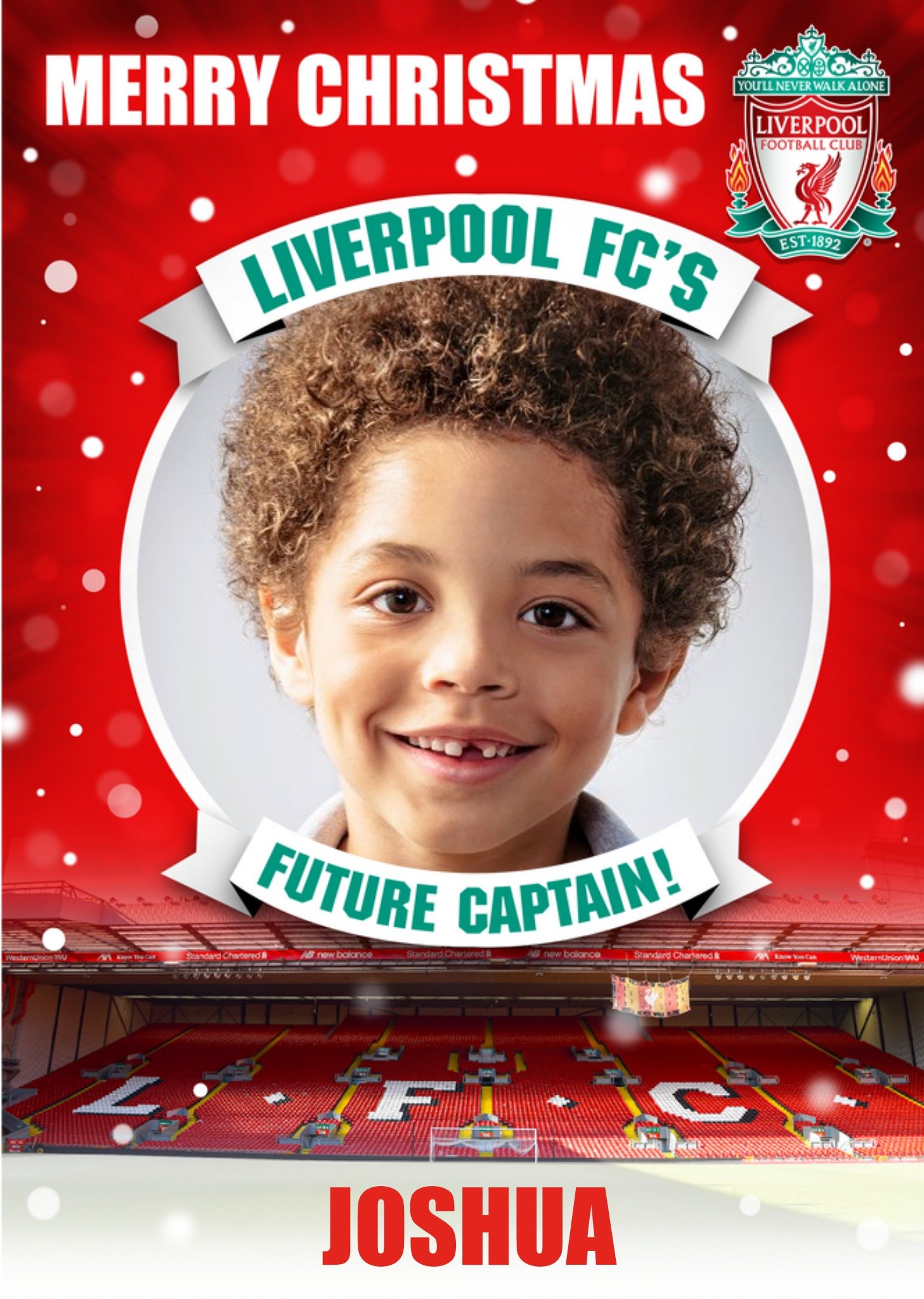 Liverpool Footbal Club Future Captain Photo Upload Christmas Card Ecard