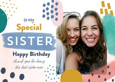 Special Sister Collage Photo Upload Birthday Card