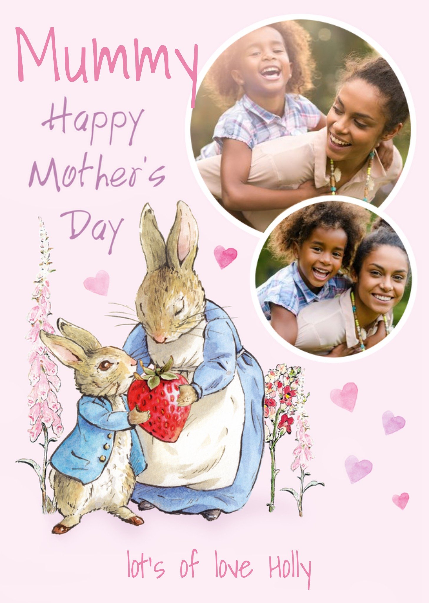 Beatrix Potter Peter Rabbit Wonderful Wife Happy Mothers Day Photo Upload Card Ecard