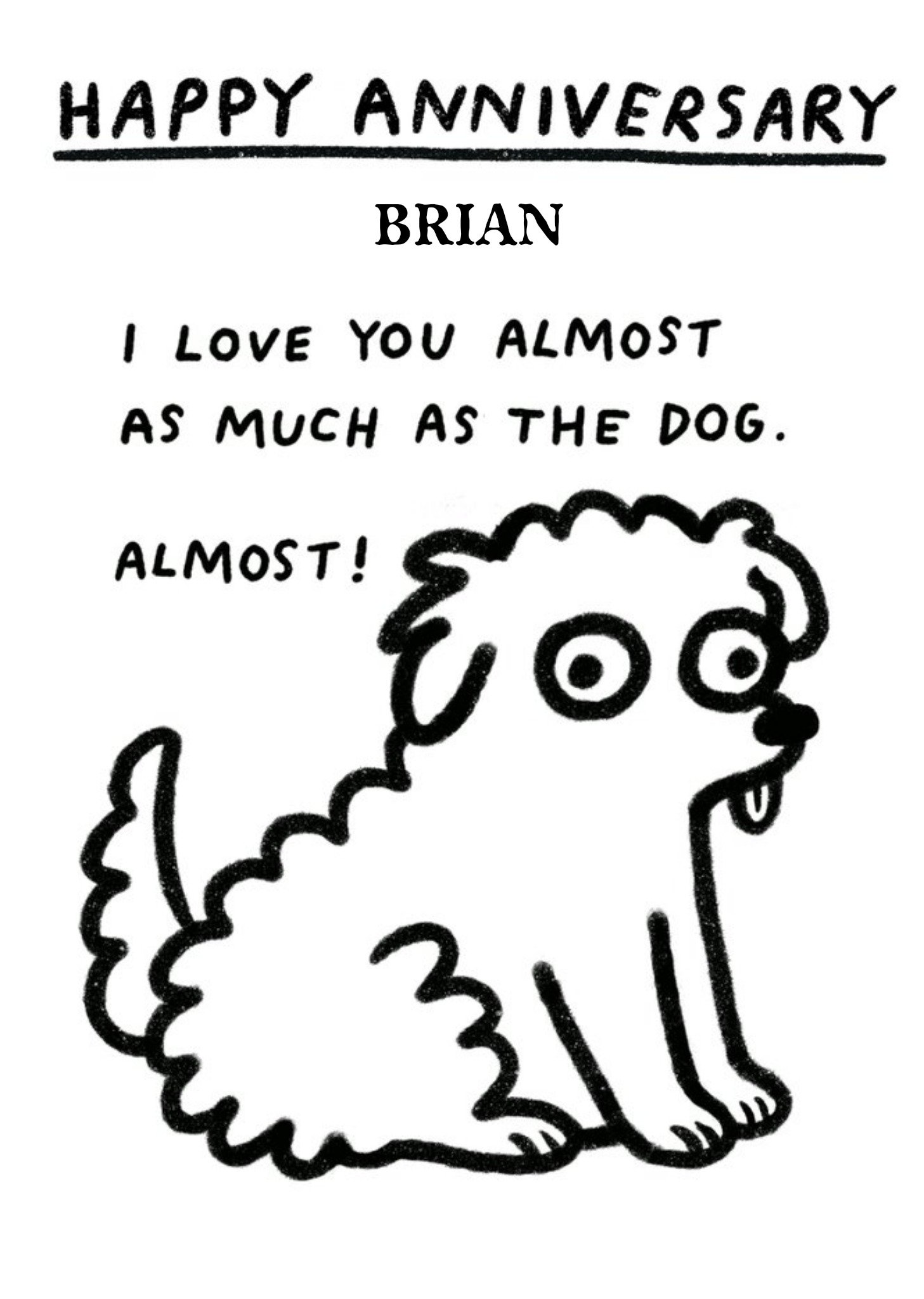 Moonpig Humorous Dog Editable Anniversary Card Ecard