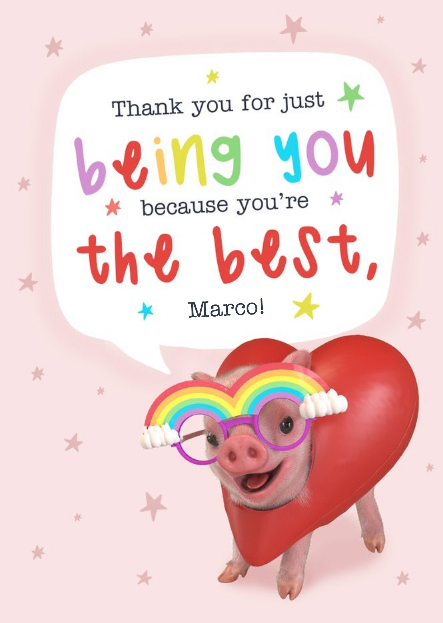 Exclusive Thank You For Just Being You  Pride Card Ecard