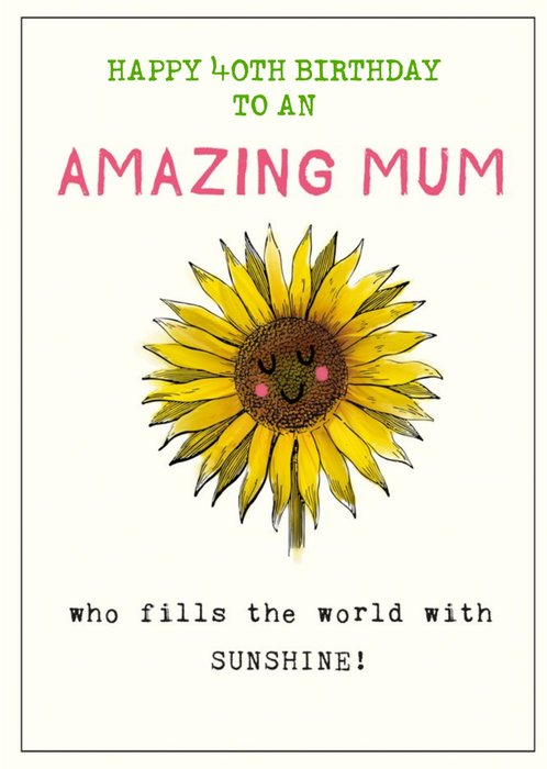 Pigment Floral Cute Mum Birthday Card