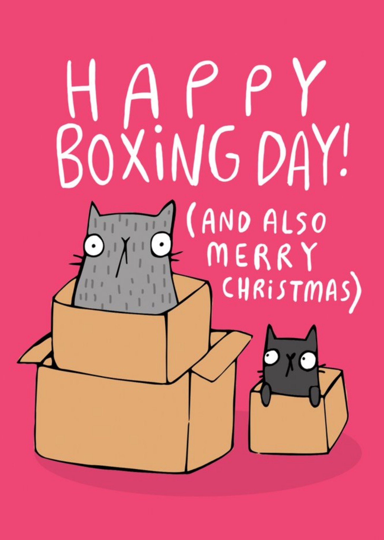 Moonpig Cute Cartoon Pun Happy Boxing Day And Also Merry Christmas Card Ecard