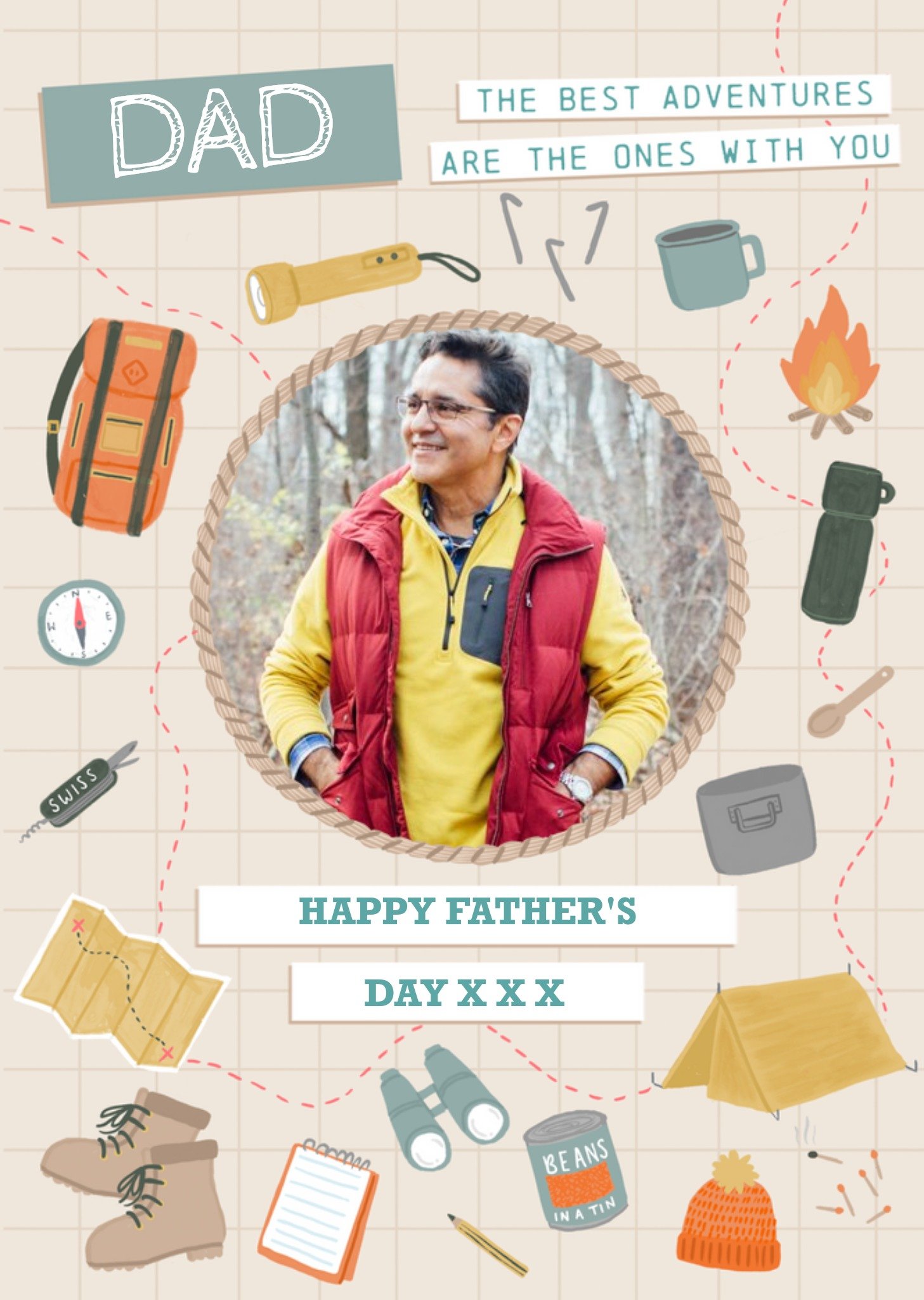 Best Adventures Are The Ones With You Photo Upload Father's Day Card Ecard