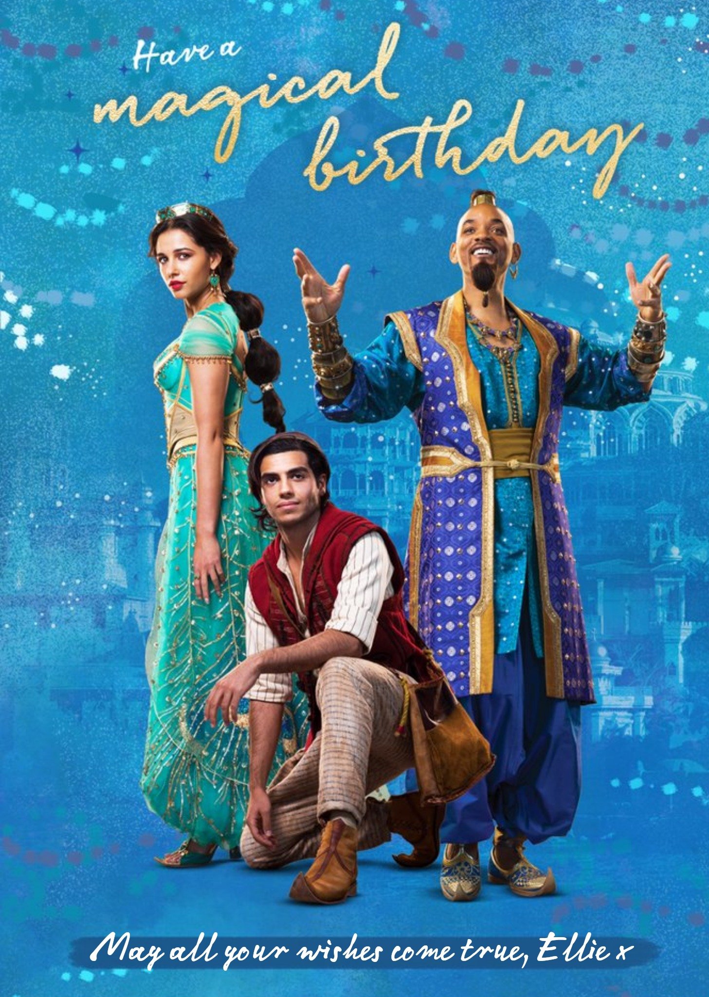 Disney Aladdin Film Birthday Card - Have A Magical Birthday, May All Your Wishes Come True X Jasmine