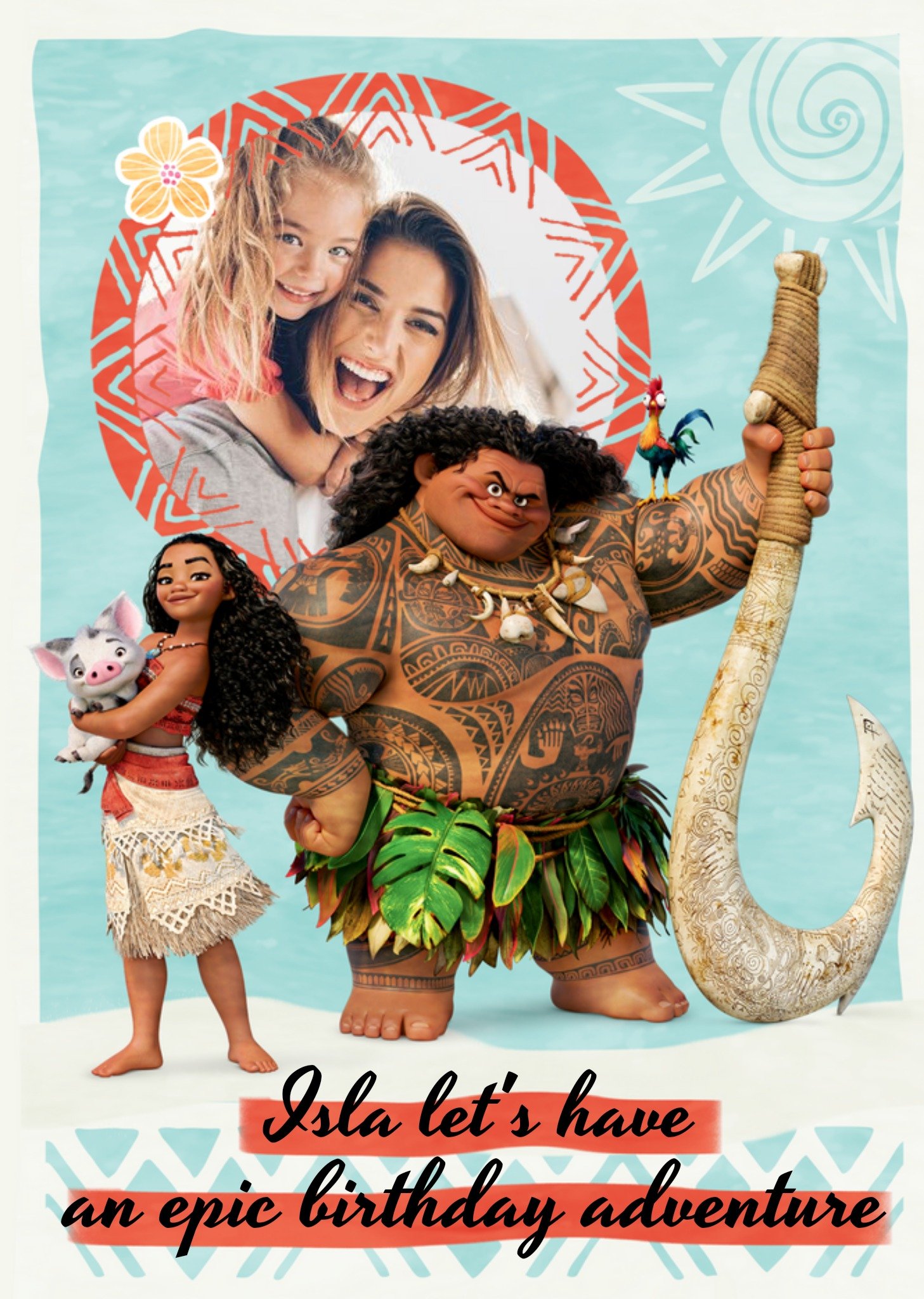 Disney Moana Birthday Photo Card Ecard