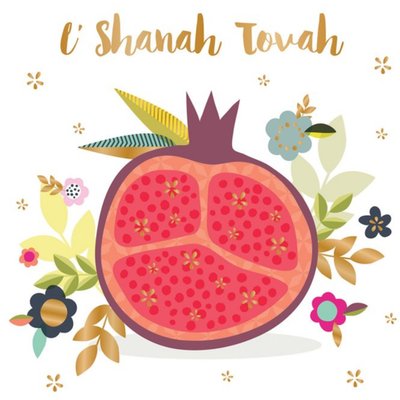 Shanah Tovah Fruit And Floral Card