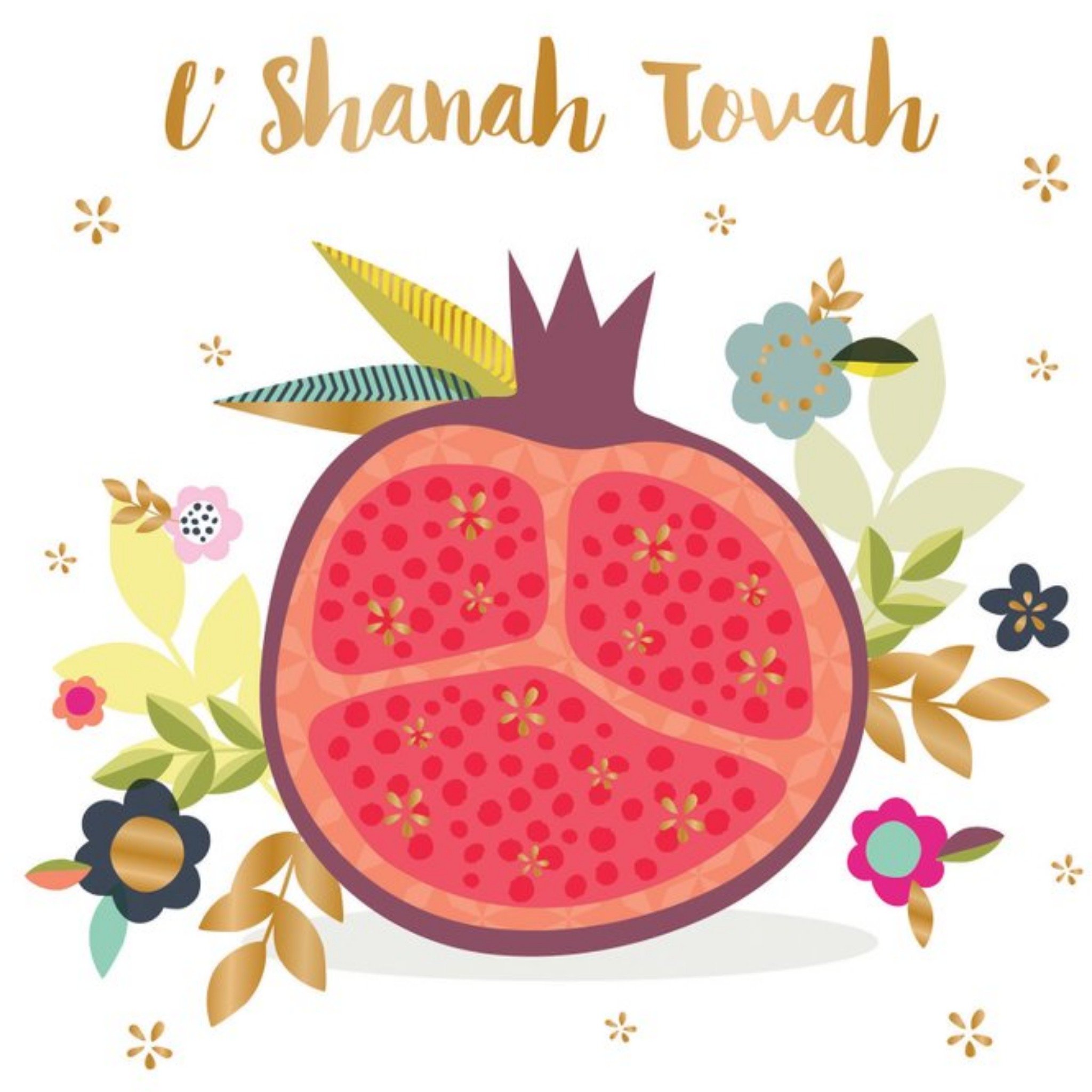 Moonpig Shanah Tovah Fruit And Floral Card, Large