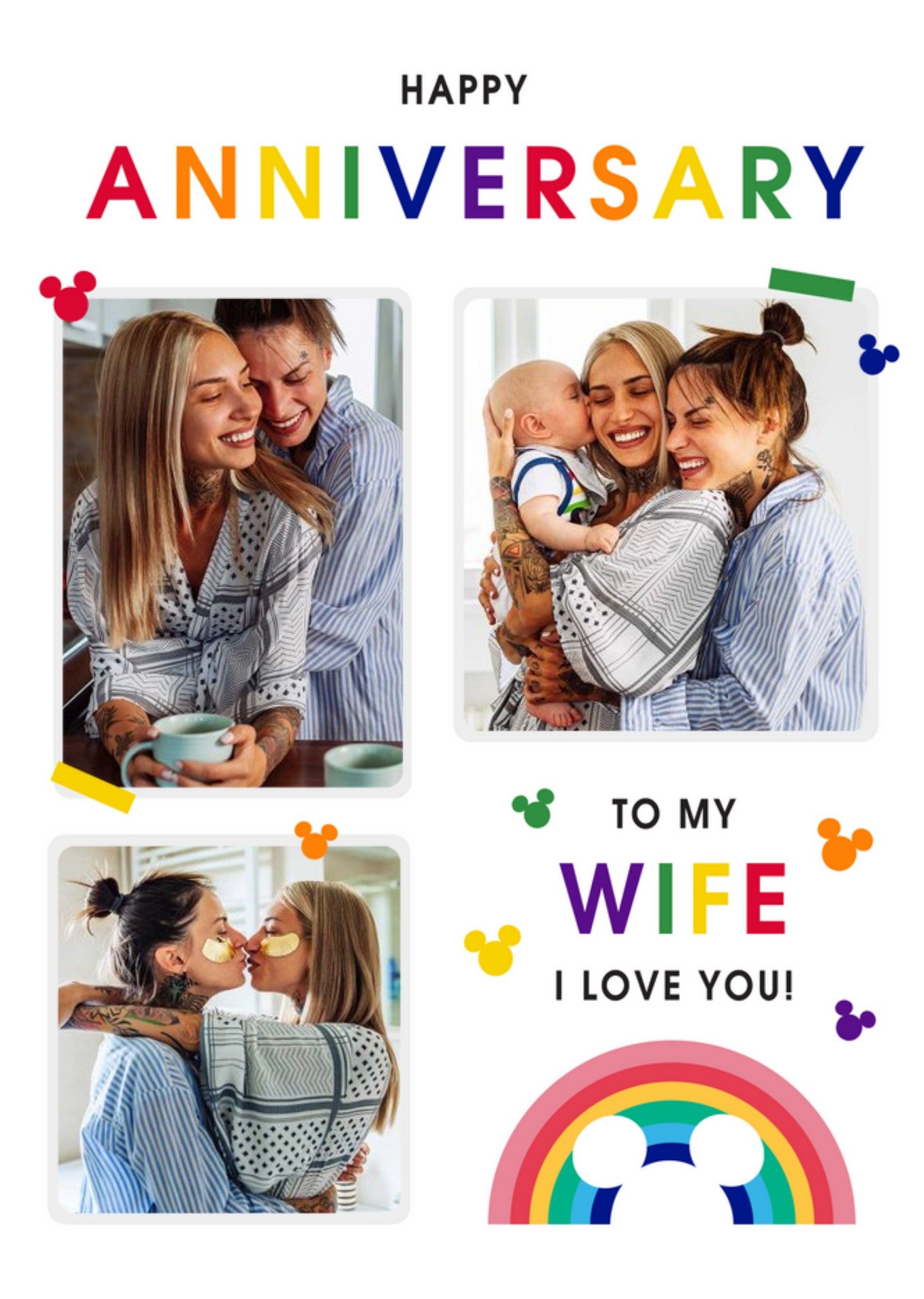 Disney Mickey And Minnie Mouse Wife Anniversary Card