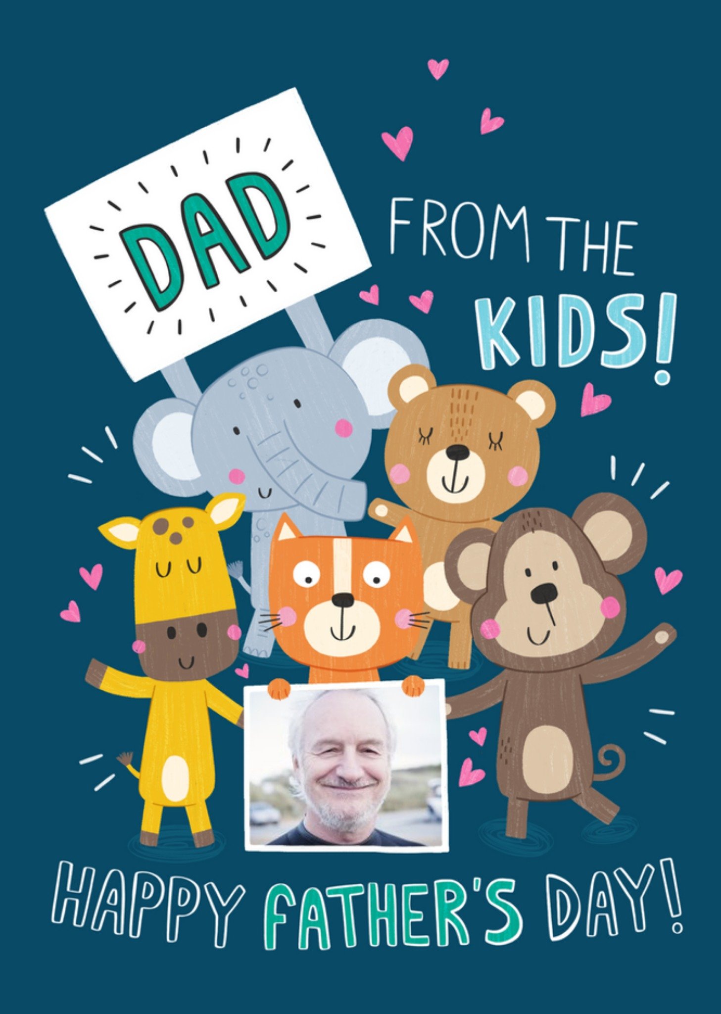 Moonpig Cute Illustrations Animals Dad From The Kids Happy Fathers Day, Large Card