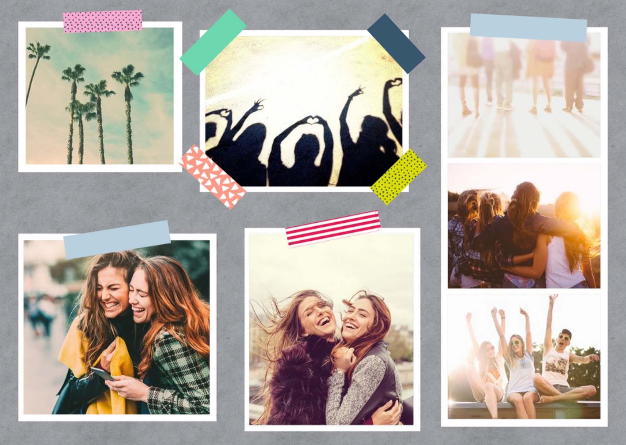 Instant Photo Style Multi-Photo Horizontal Card Ecard