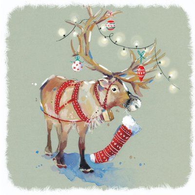 Decorated Reindeer Christmas Card