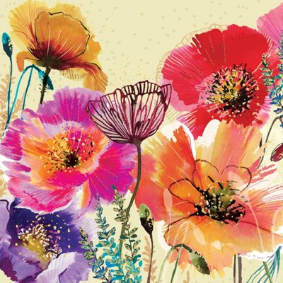 Colourful Poppy Card