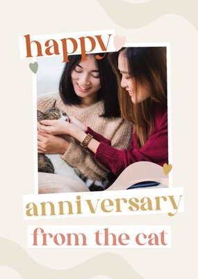 Happy Anniversary From The Cat Photo Upload Card