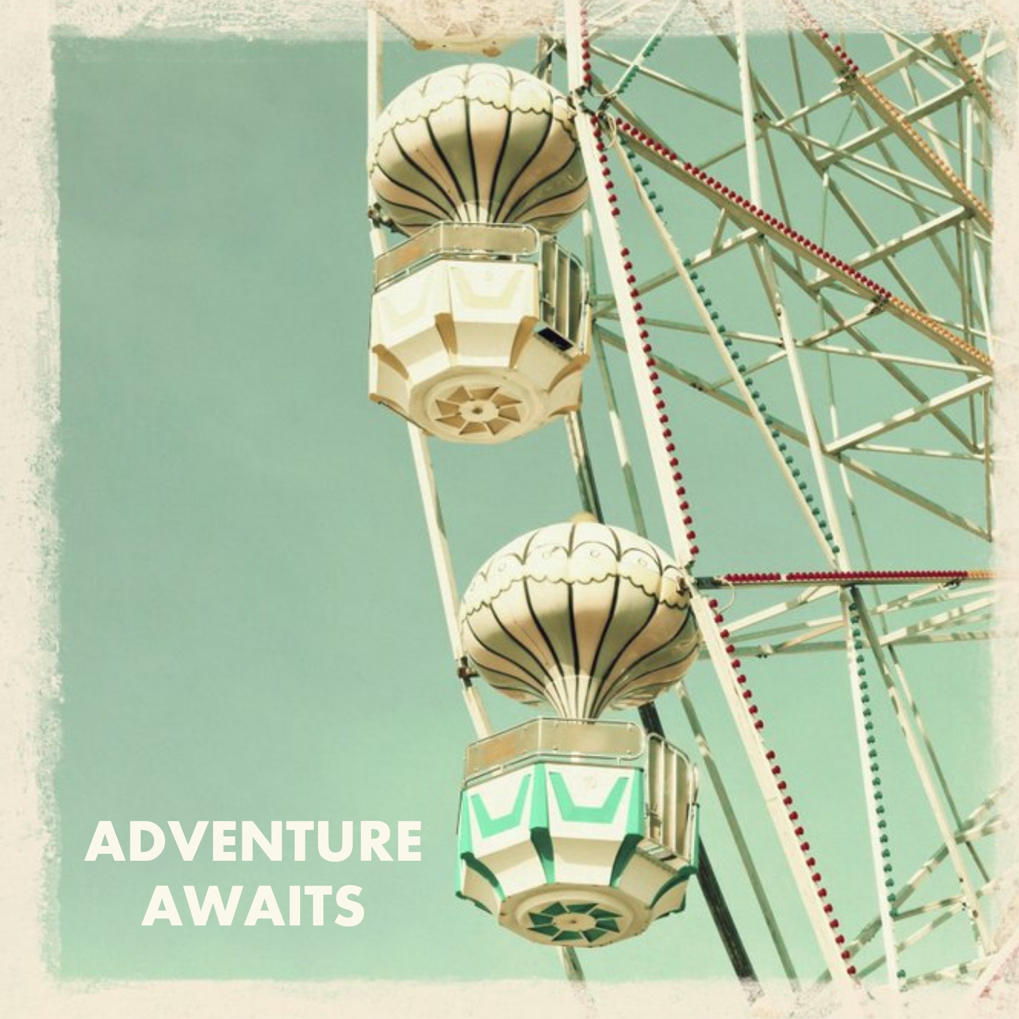Moonpig Vintage Ferris Wheel Adventure Awaits Card, Large
