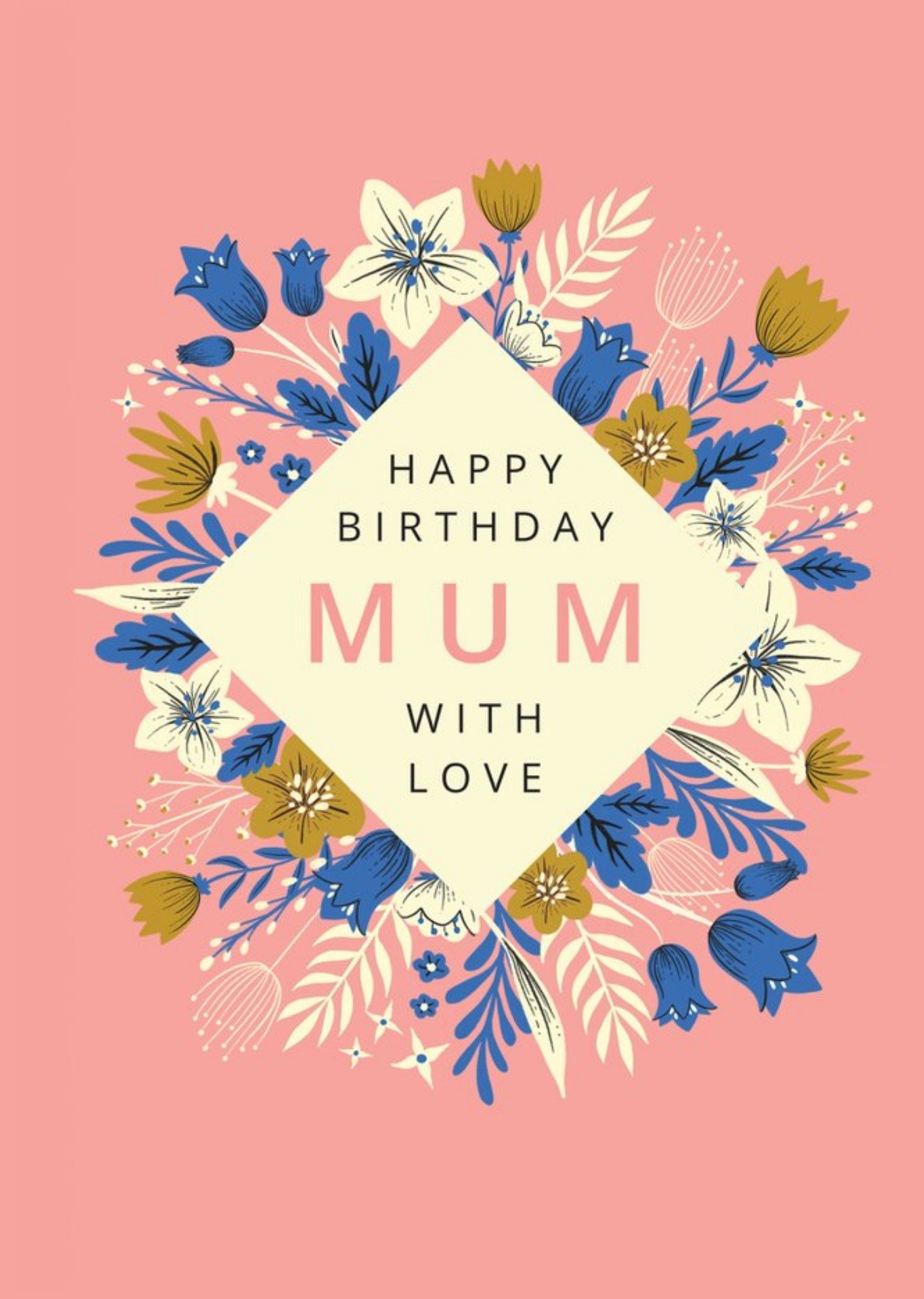 Moonpig Floral Mum With Love Birthday Card Ecard