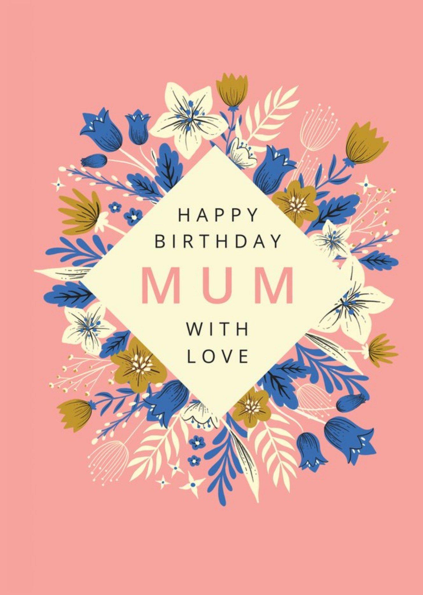 Floral Mum With Love Birthday Card Ecard