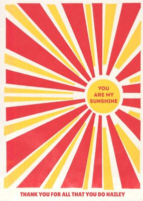 V&A 1960s Pop Art Print You Are My Sunshine Thank You Card