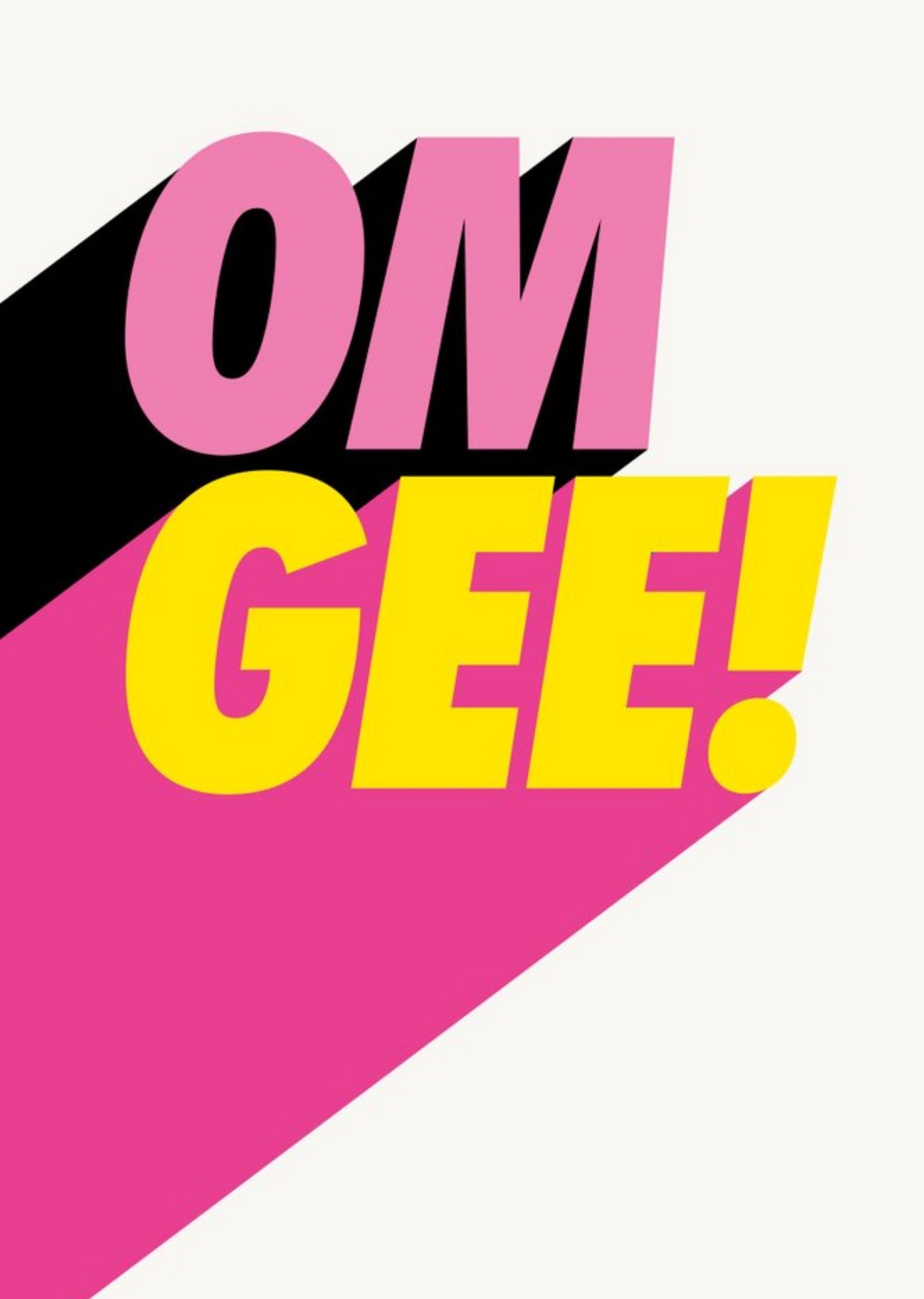 Moonpig Retro Typographic Design Om Gee Card, Large