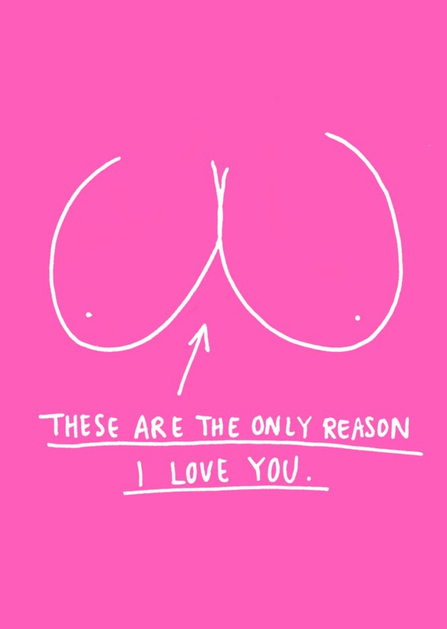 Moonpig Funny Cheeky Rude The Only Reason I Love You Boobs Card, Large