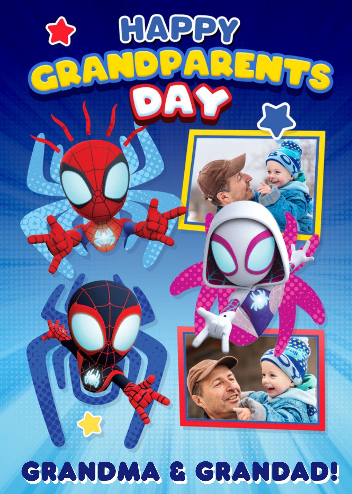 Spiderman Spidey And His Amazing Friends Photo Upload Grandparents Day Card, Large