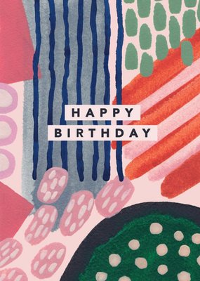 Colourful Abstract Hand Drawn Pattern Birthday Card By Joy Jen Studio