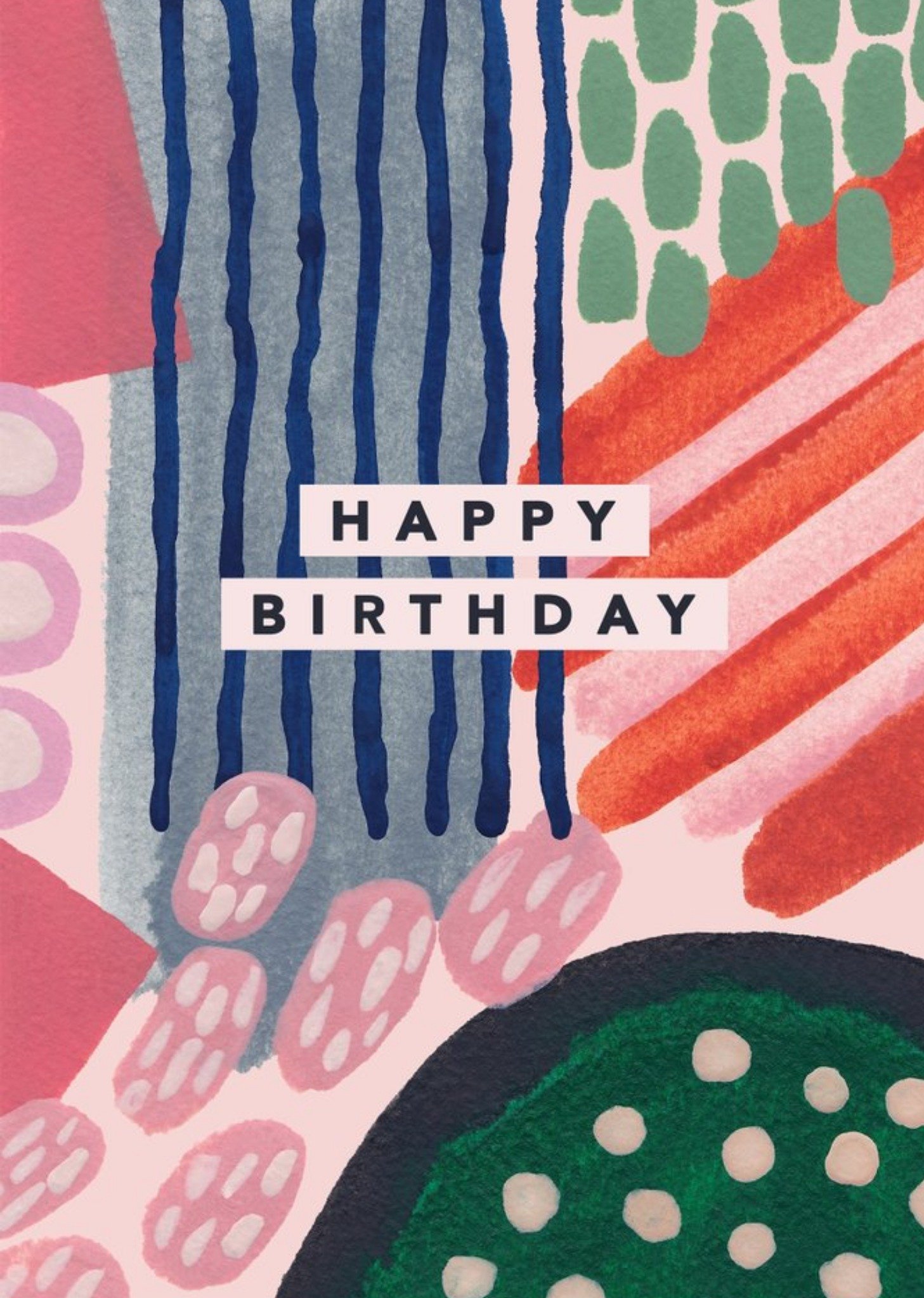 Moonpig Colourful Abstract Hand Drawn Pattern Birthday Card By Joy Jen Studio, Large