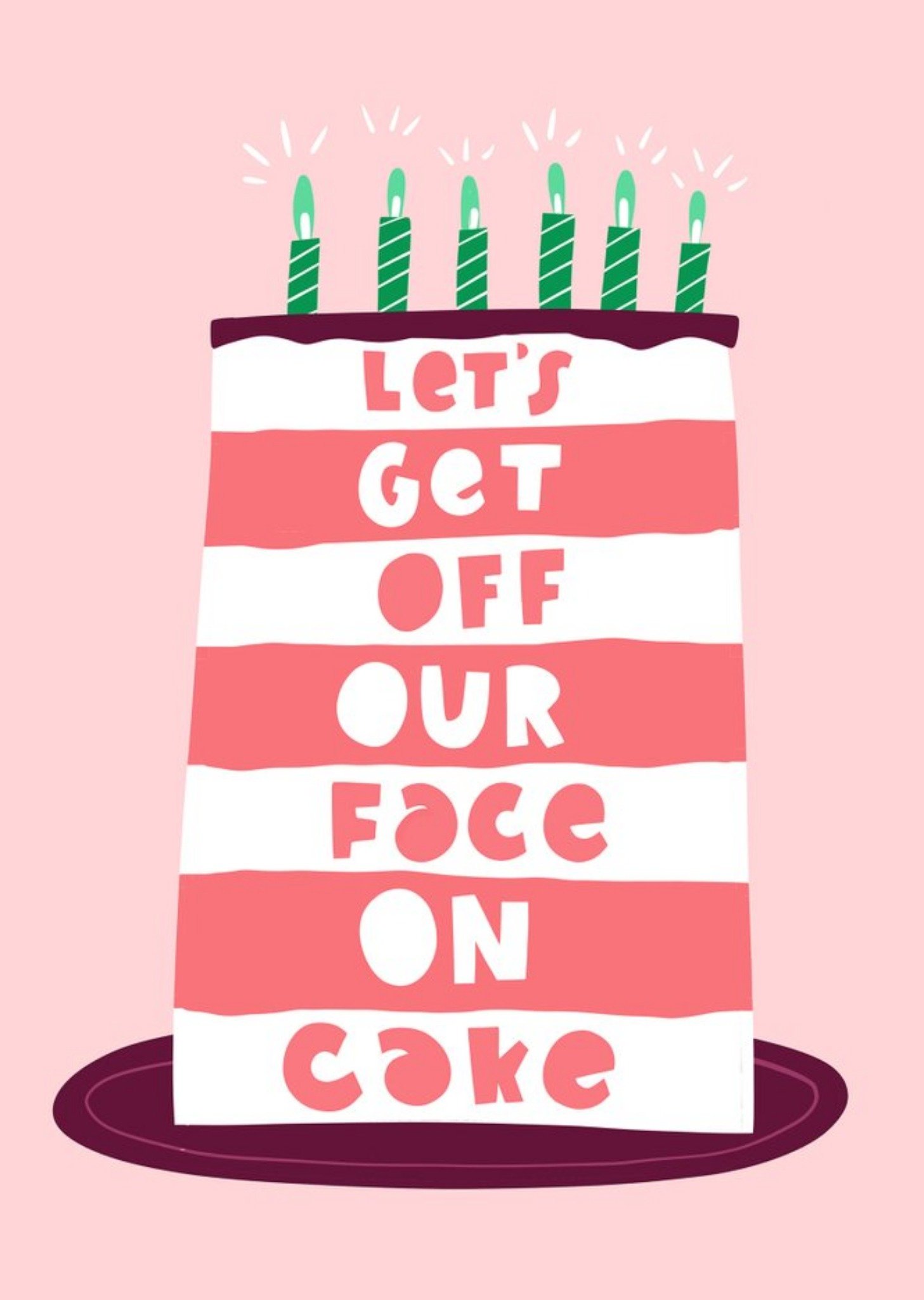 Lucy Maggie Our Face On Cake Card Ecard