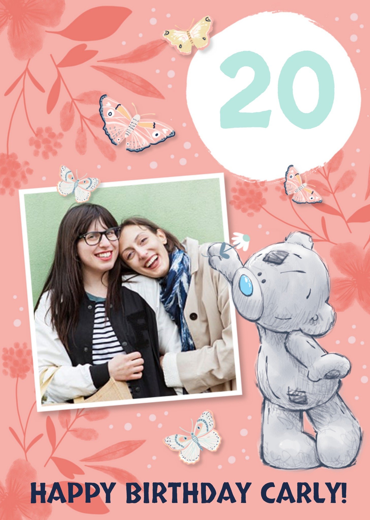 Me To You Tatty Teddy Age 20 Photo Upload Birthday Card Ecard