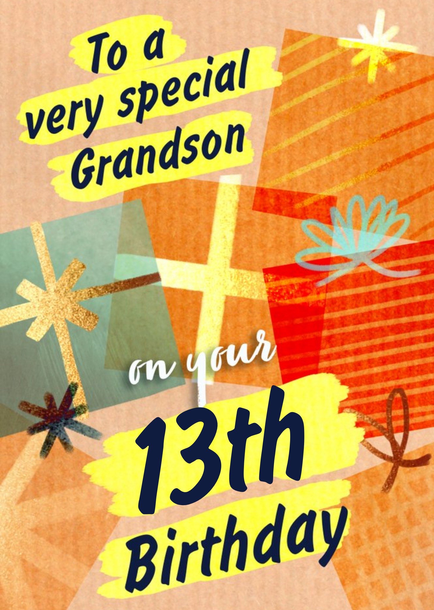 Moonpig To A Very Special Grandson On Your Birthday Personalise Age Card, Large