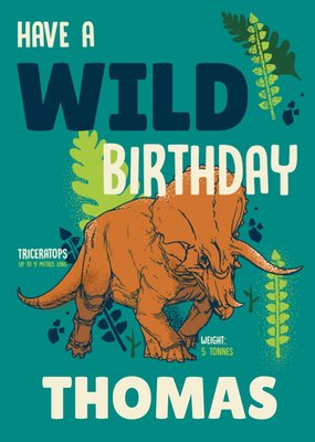 Natural History Museum Triceratops Birthday Card
