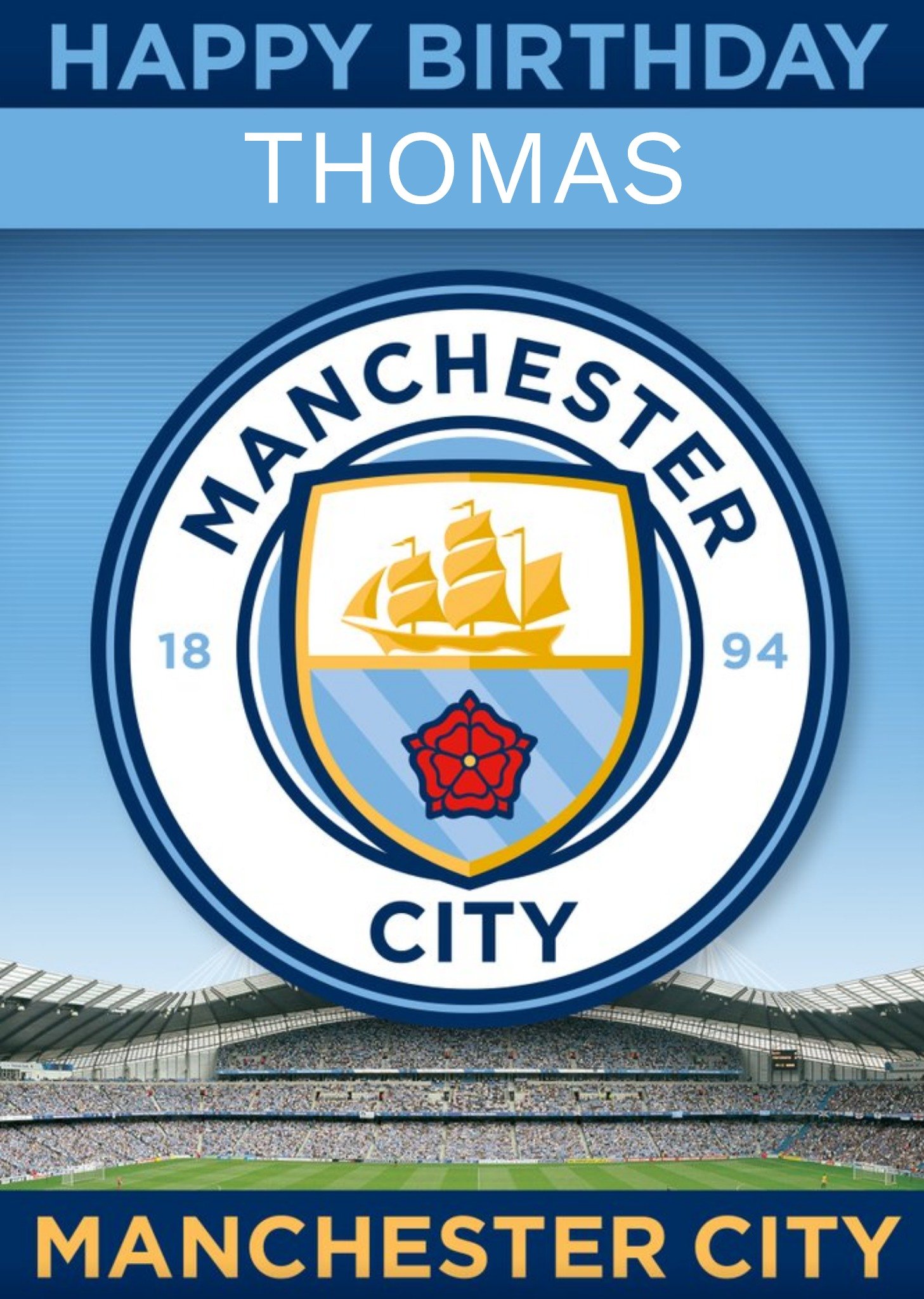 Other Manchester City Football Birthday Card, Large