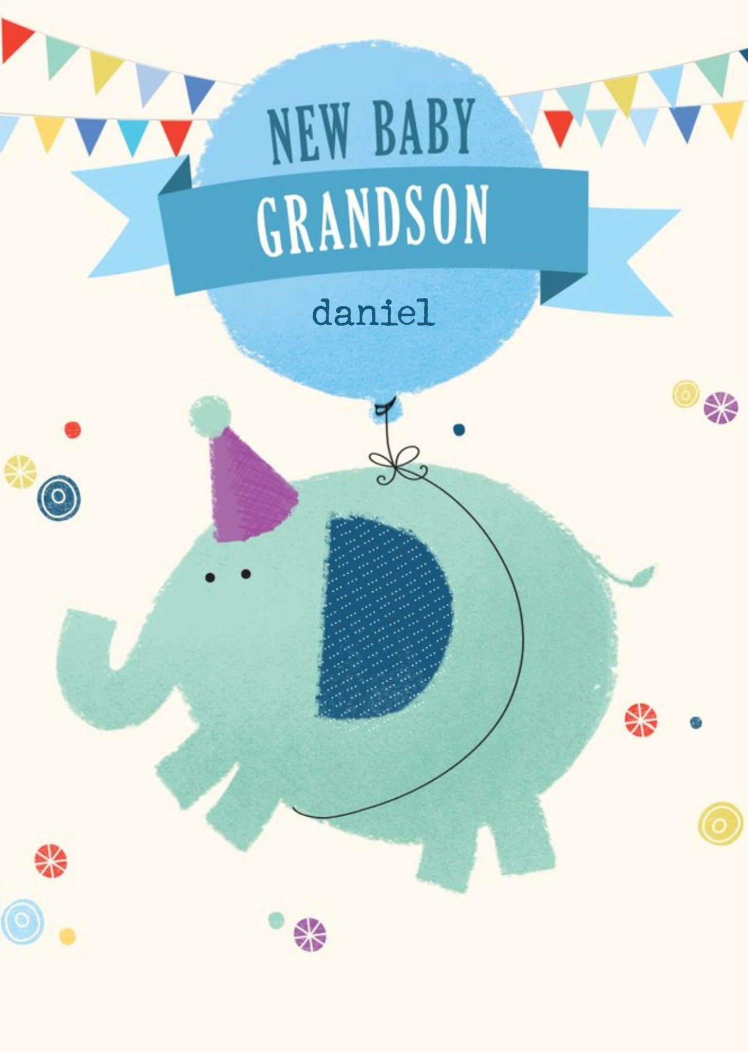 Moonpig Cute Illustrative Grandson New Baby Card Ecard