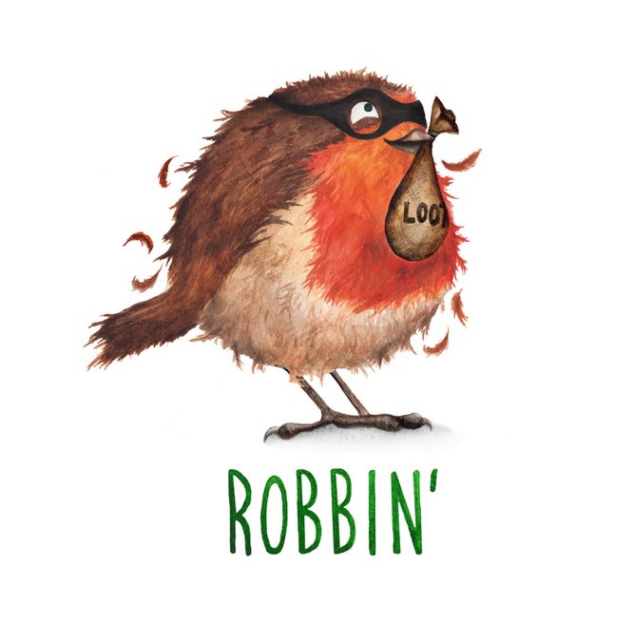 Robbin Pun Christmas Card, Square