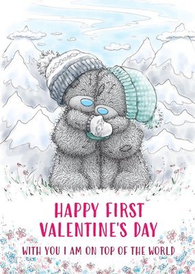 Me To You Tatty Teddy First Valentine's Day Top Of The World Card