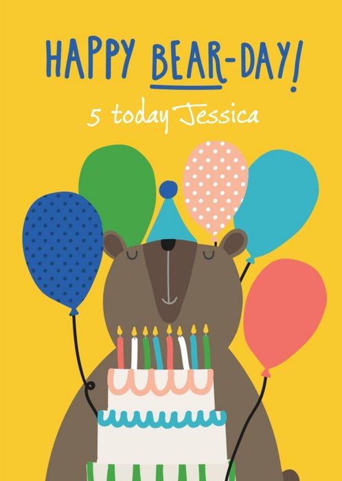 Happy Bear-Day Personalised Birthday Card | Moonpig