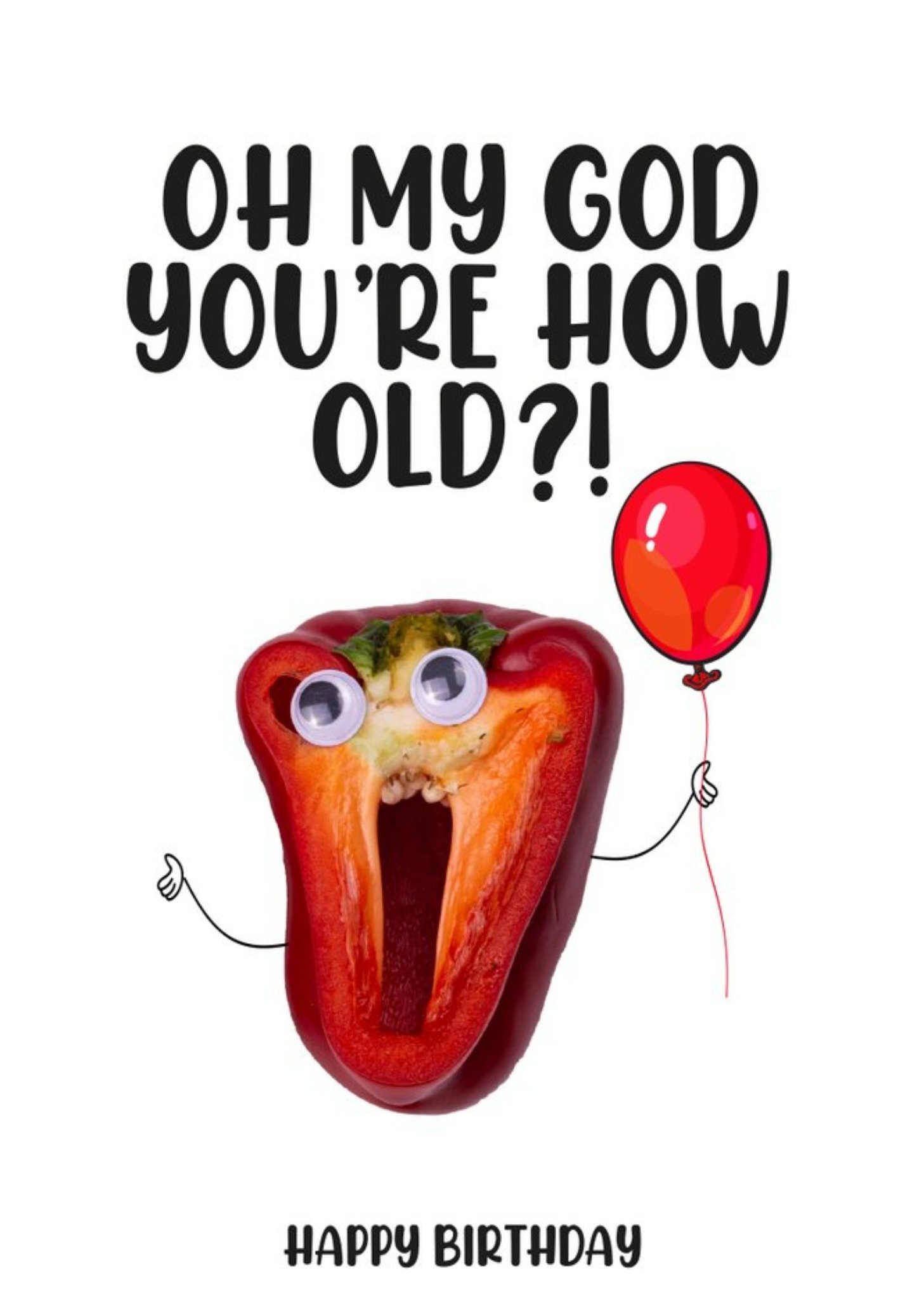 Filthy Sentiments Funny Photographic Pepper Old Age Birthday Card, Large