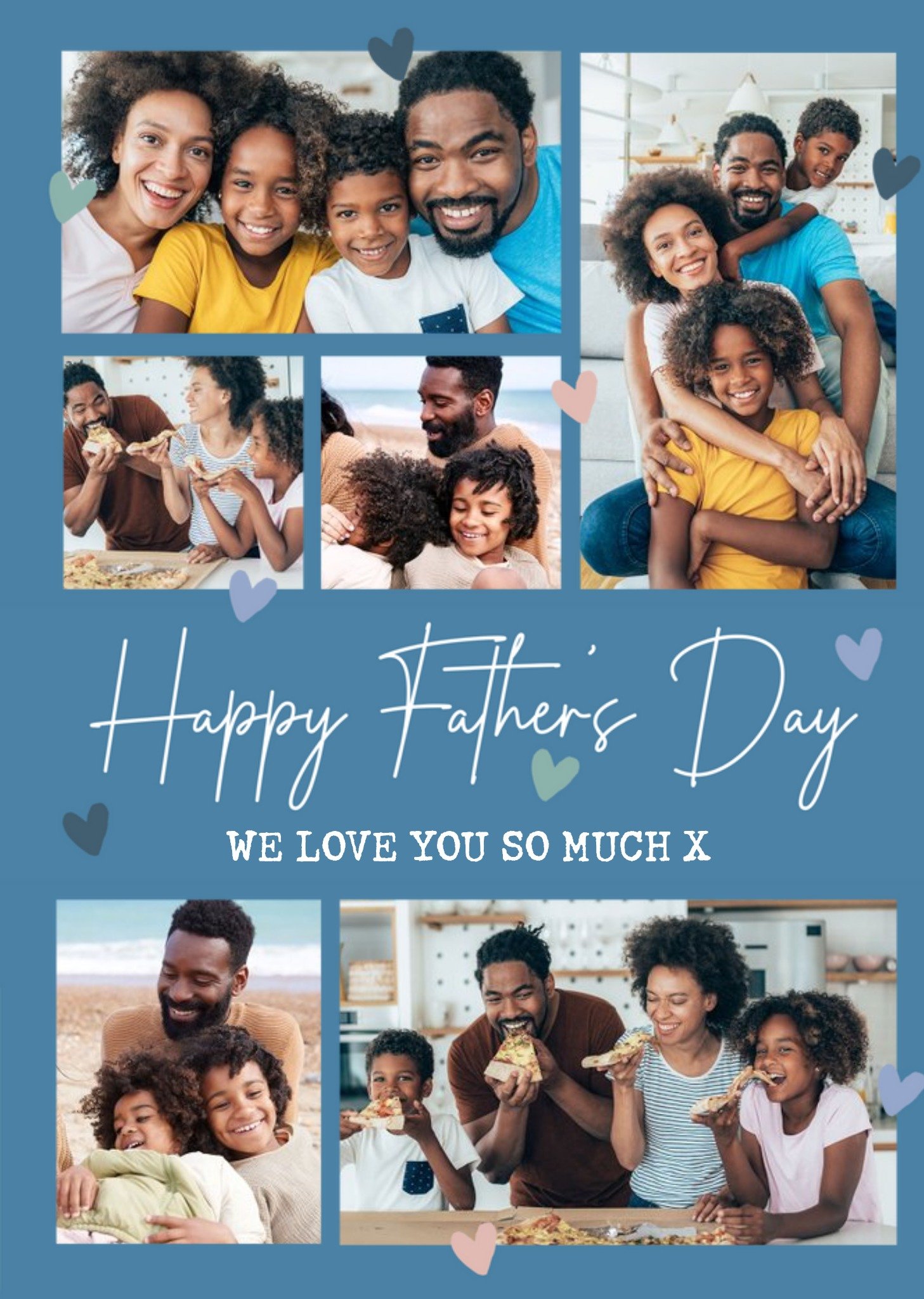 Happy Father's Day Photo Upload Blue Card Ecard