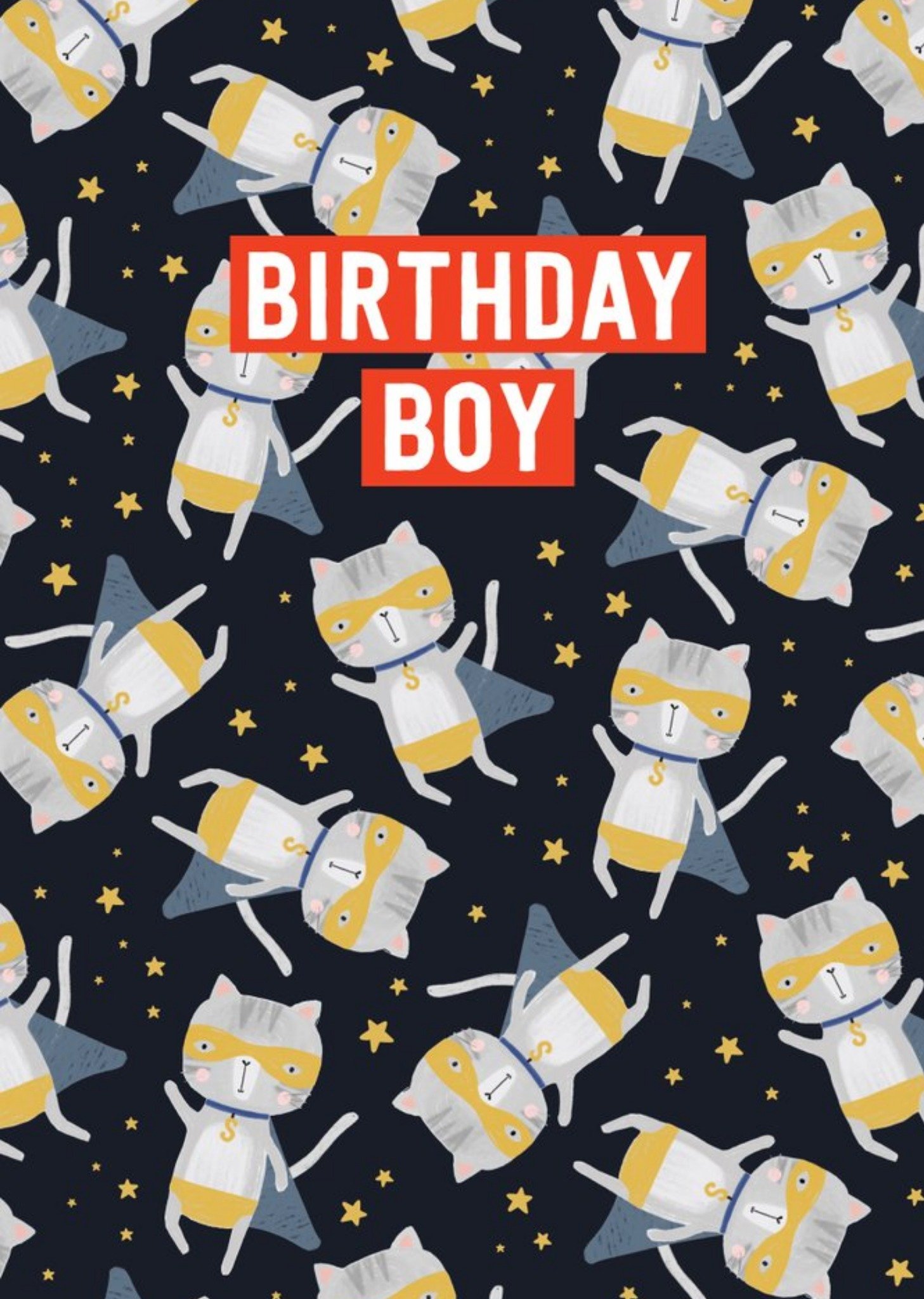 Moonpig Super Cat Birthday Boy Card, Large