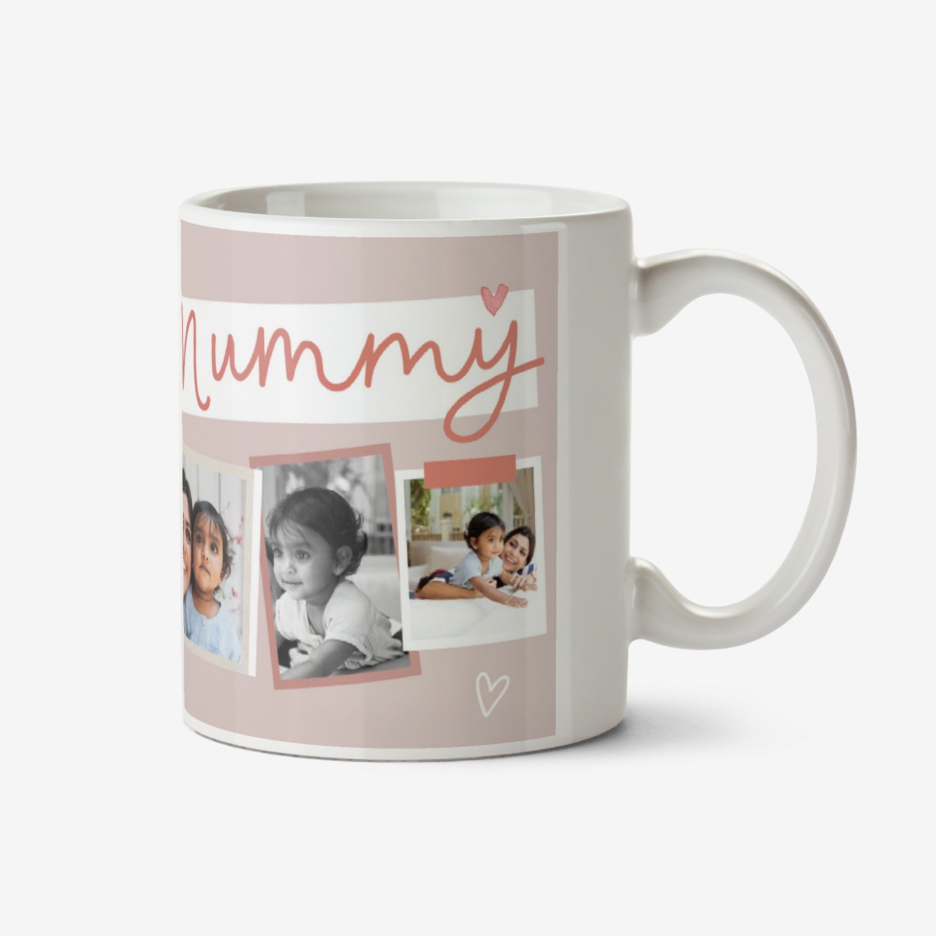 Moonpig Simple Design Five Photo Upload Lovehearts Mummy Mug Ceramic Mug