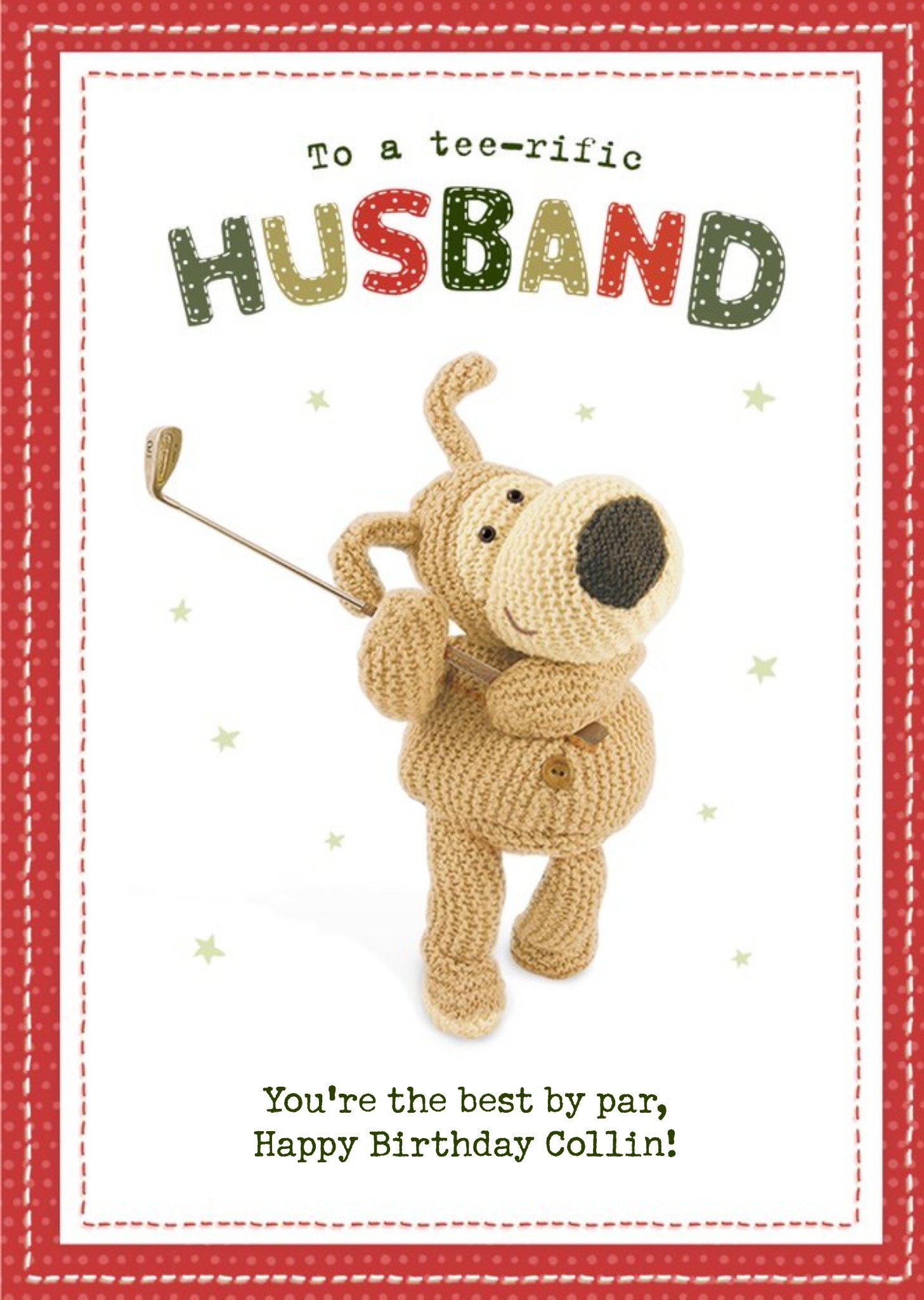 Boofle To My Teerific Husband Best By Par Birthday Card, Large