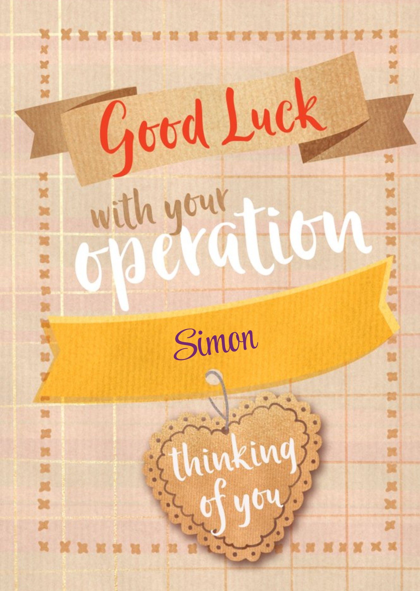 Catherine Worsley Operation Editable Good Luck Card Ecard