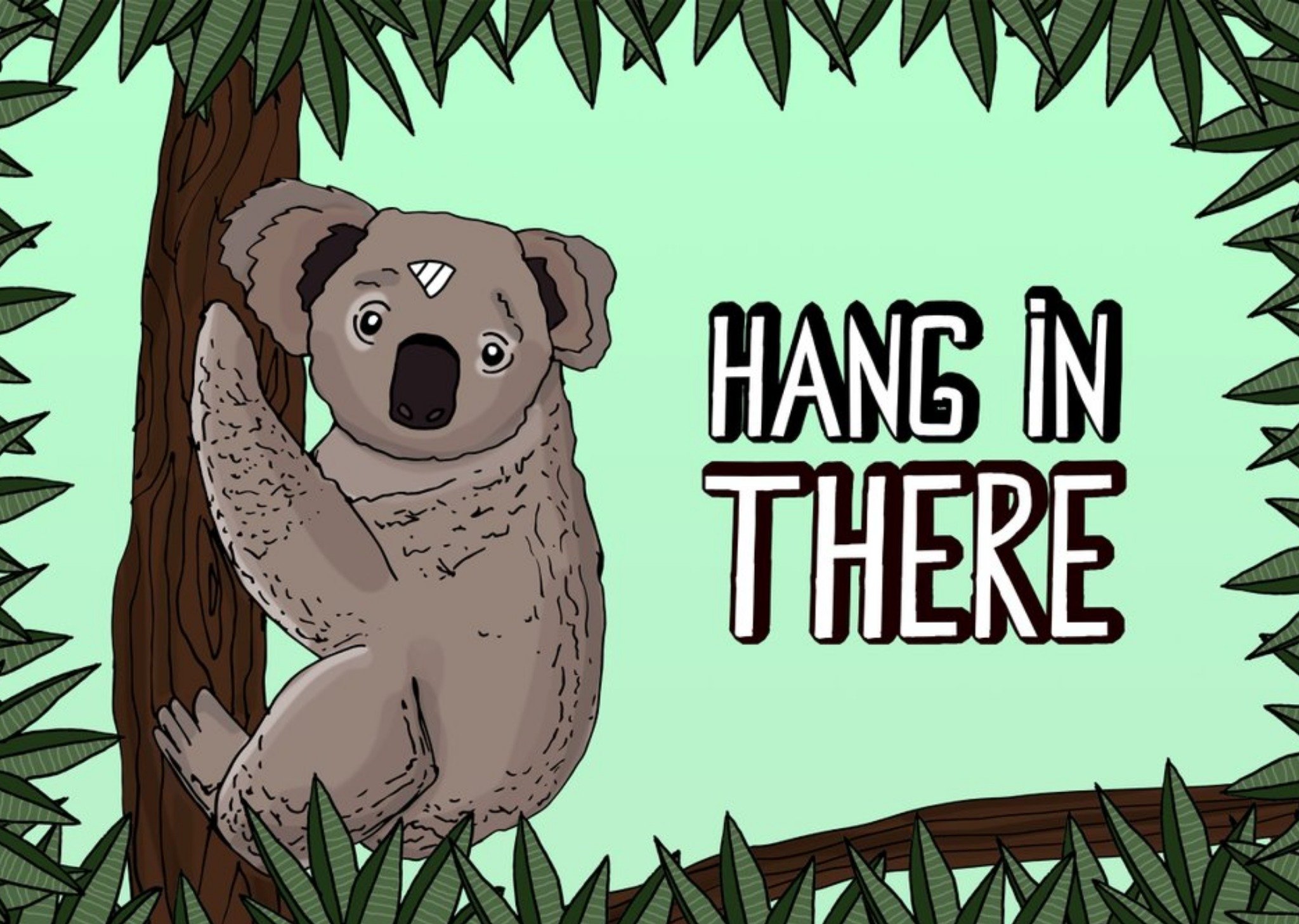 Illustration Hang In There Koala Card Ecard