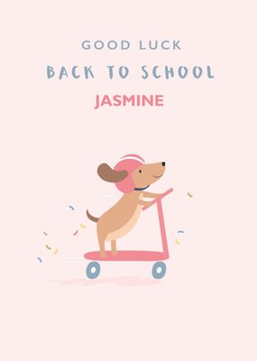 Klara Hawkins Cute Dog Good Luck Back To School Card