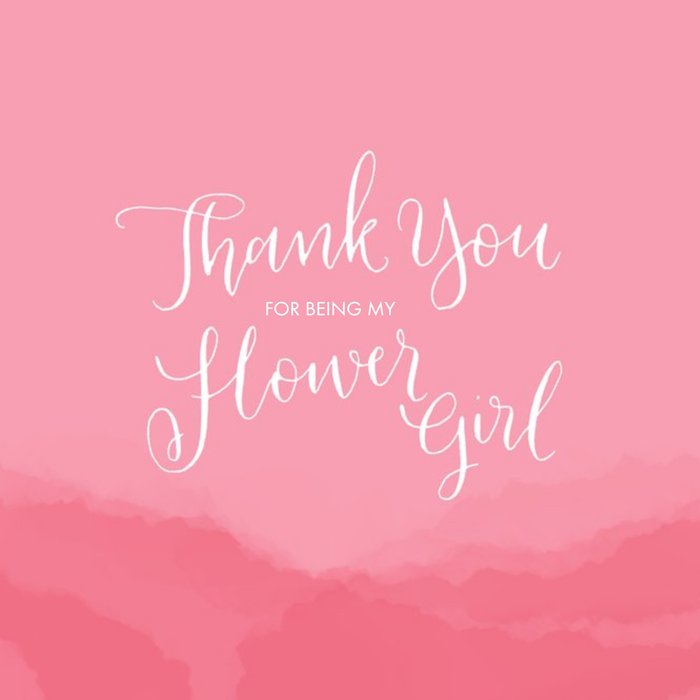 Pink Rolling Hills Personalised Thank You For Being My Flower Girl Card