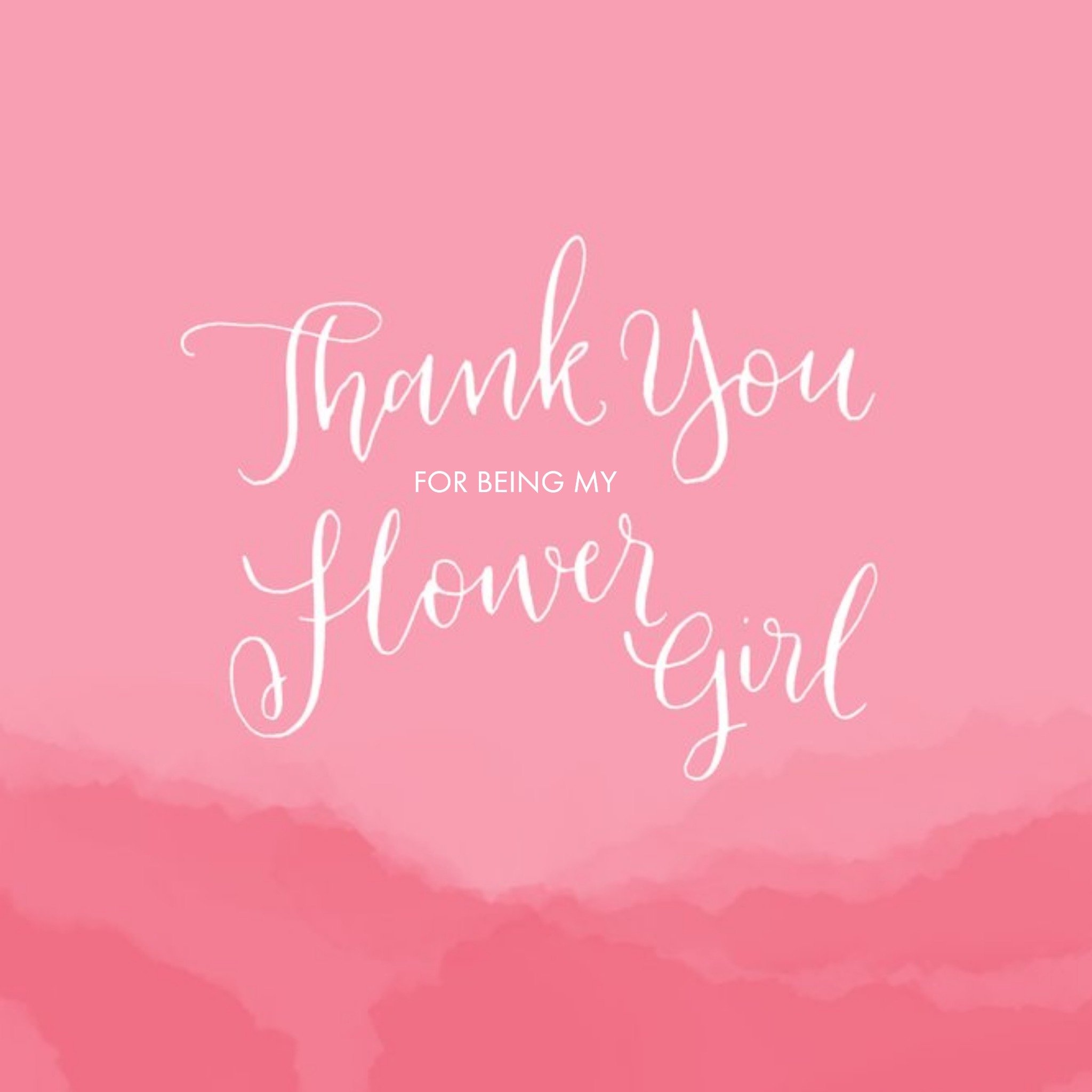 Moonpig Pink Rolling Hills Personalised Thank You For Being My Flower Girl Card, Square