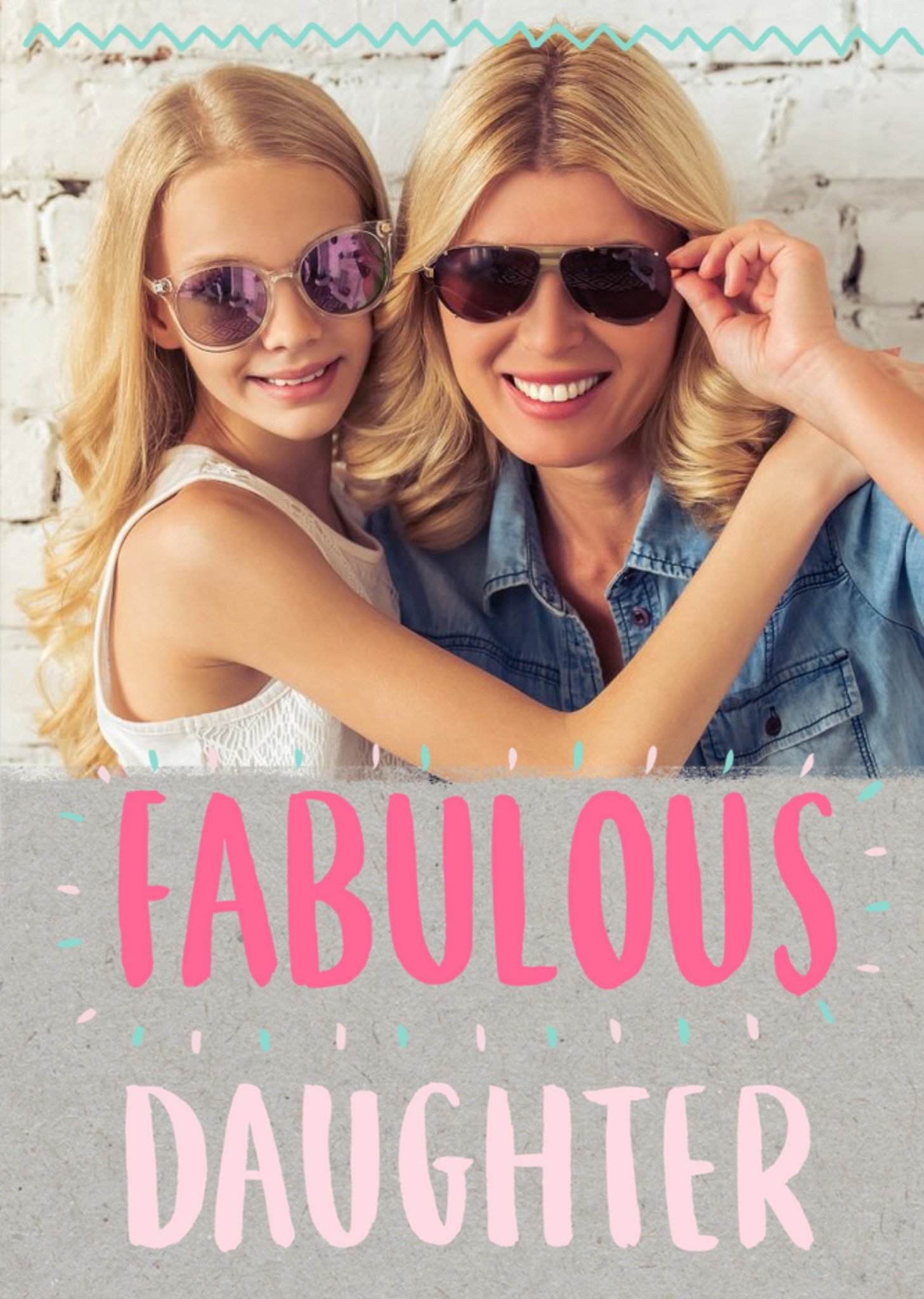 Moonpig Neon Letters Fabulous Daughter Photo Card, Large