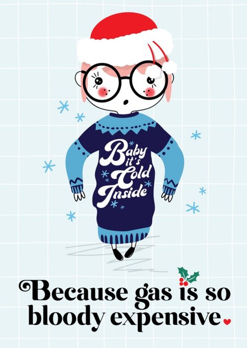 Mrs Best Funny Baby It's Cold Inside Christmas Card