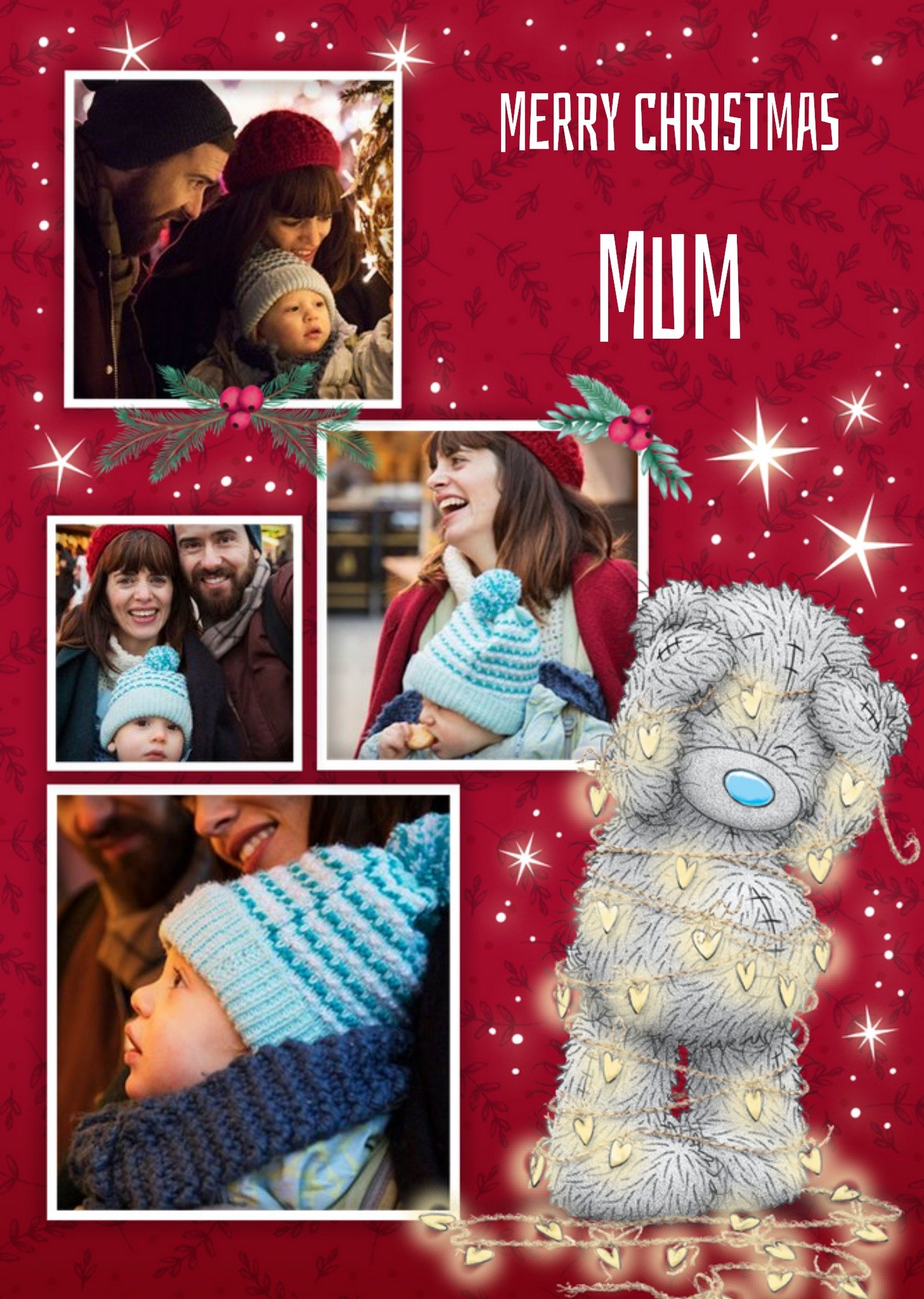 Me To You Tatty Teddy Photo Upload Christmas Card For Mum