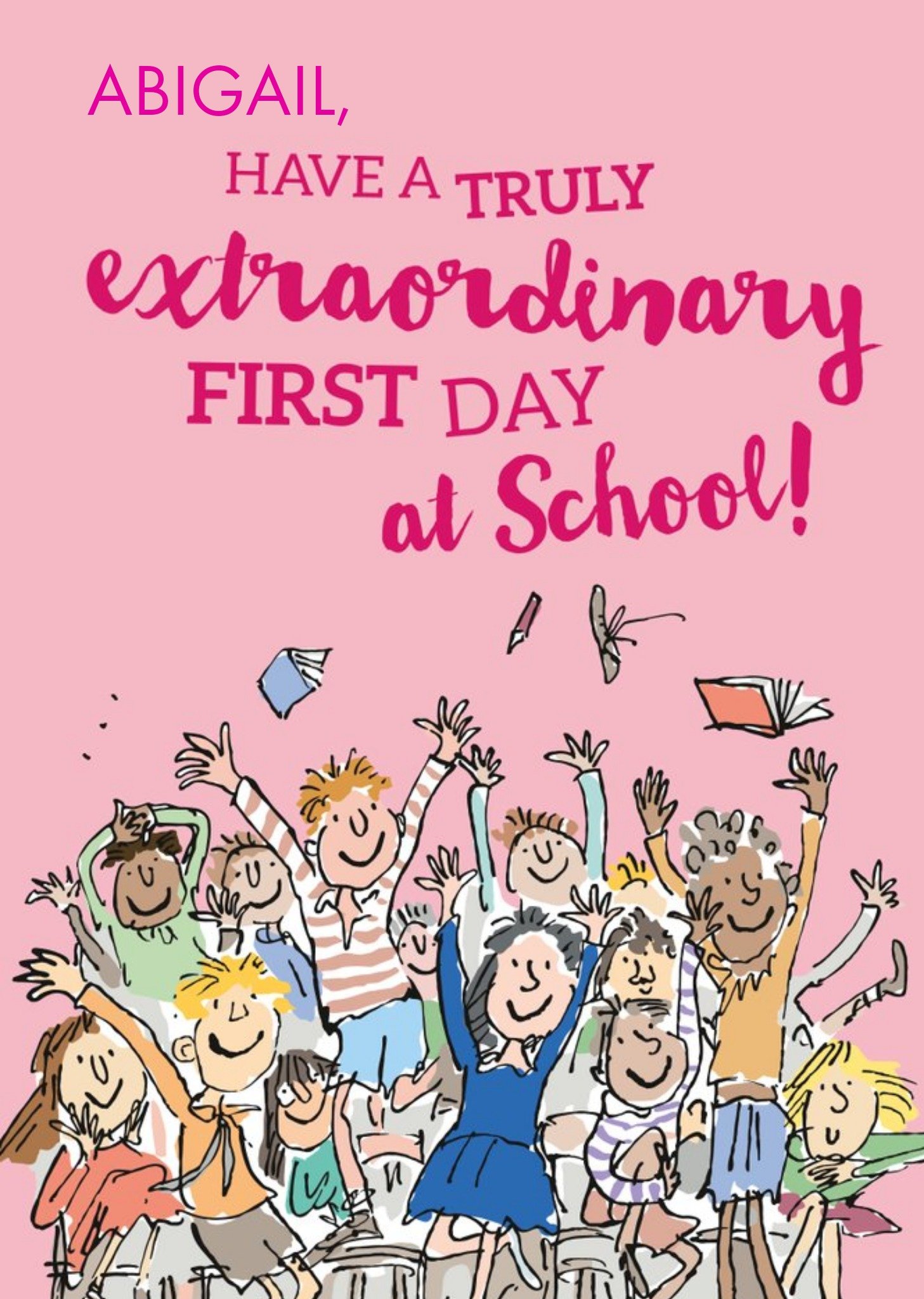 Moonpig Roald Dahl Have An Extraordinary First Day At School Card, Large